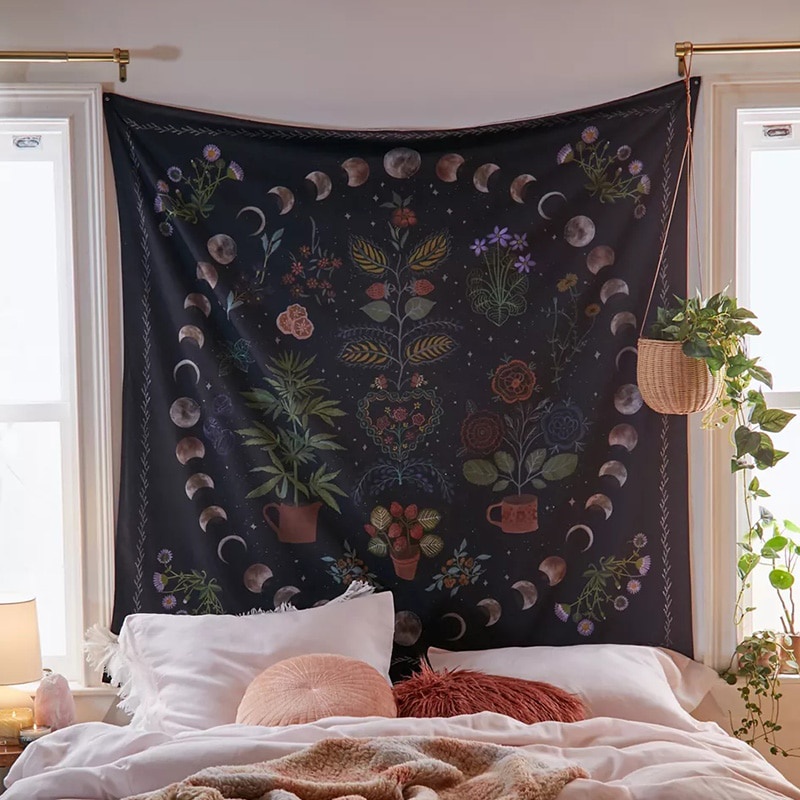 Thảm Treo Tường Trang Trí Hình Mặt Trăng/Hoa Phong Cách Hippie