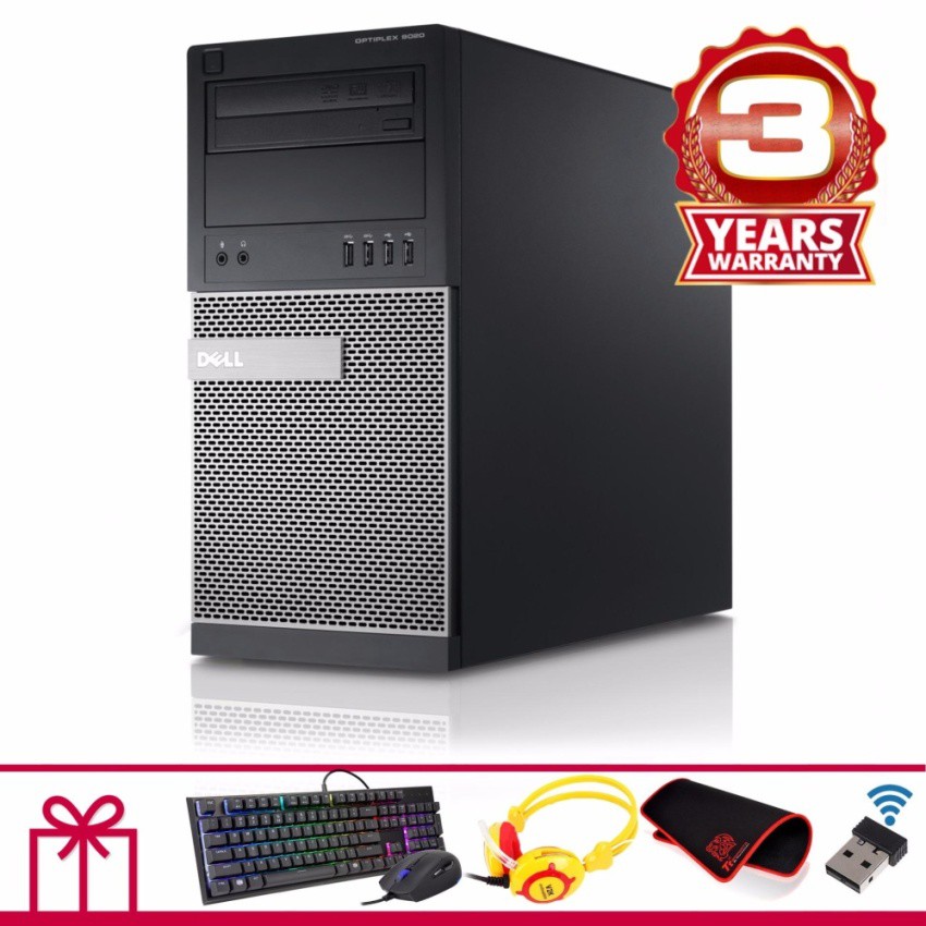 Máy tính để bàn Dell Optiplex 9020 MT (Core i5 4570, Ram 16GB, SSD 120GB) + Quà Tặng - Hàng Nhập Khẩu