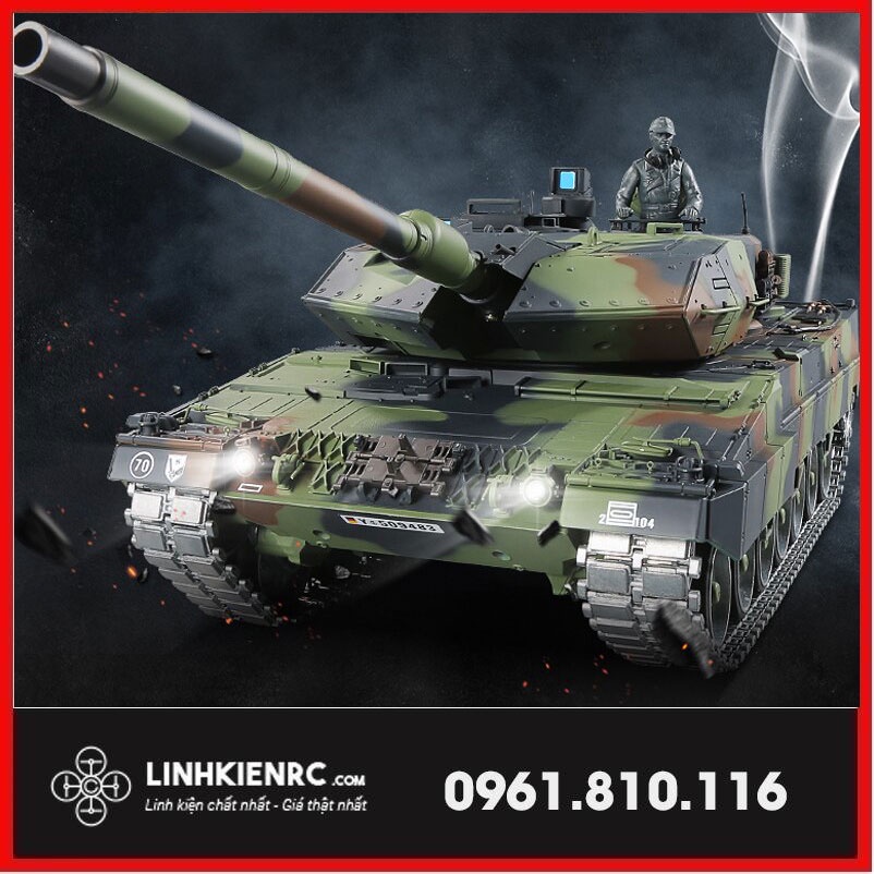 Xe Tăng Điều Khiển Từ Xa Leopard 2A6 - Phiên Bản Xích Nhựa Cực Tốt