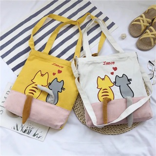 Túi vải mèo cute