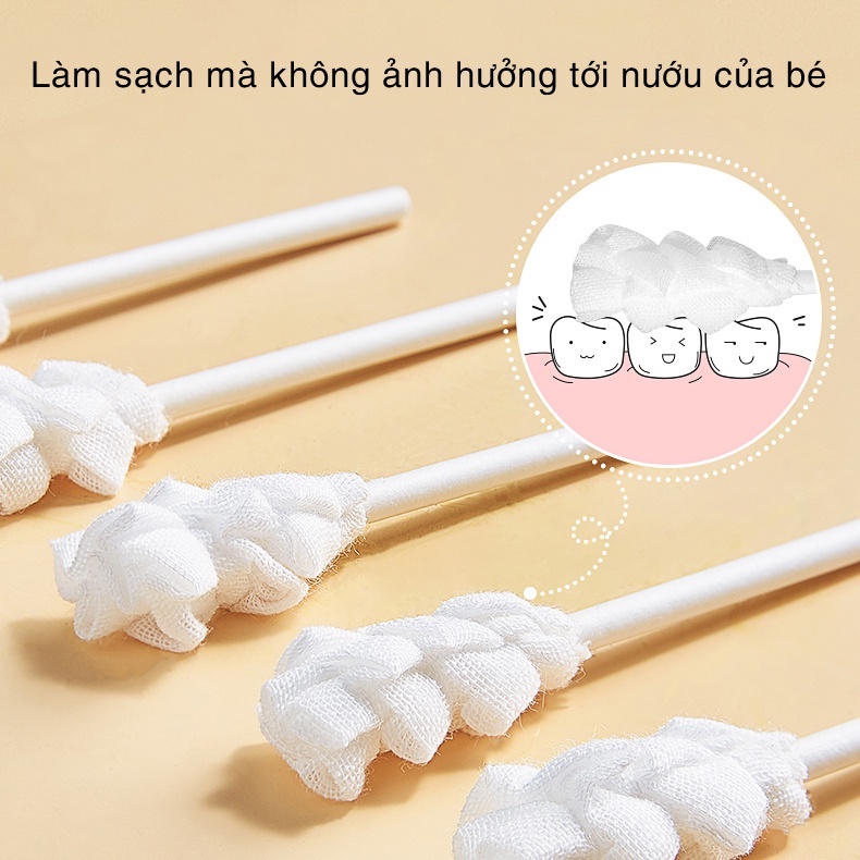 Hộp 30 que tưa lưỡi cao cấp KUB làm sạch khoang miệng cho bé - KUB OFFICIAL