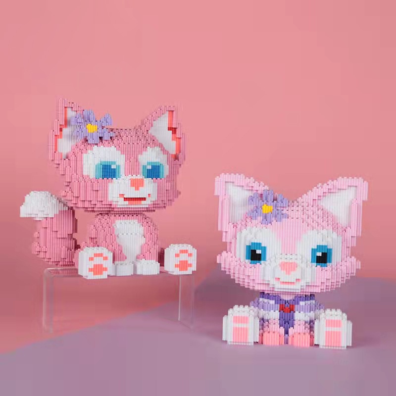 (size 32cm) mô hình lắp ráp 3d cáo hồng Tina Bell dễ thương cute quà tặng sinh nhật bạn gái, đồ decor