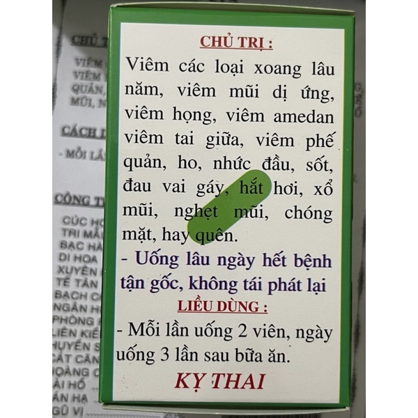 Viên uống đa xoang mũi đại an hộp 40 viên