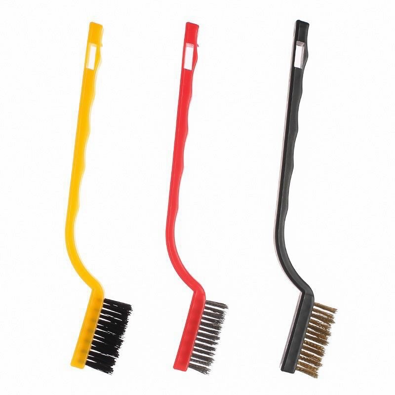 set 3 bàn chải sắt nhỏ làm sạch, đánh bóng kim loại rỉ sét - 577