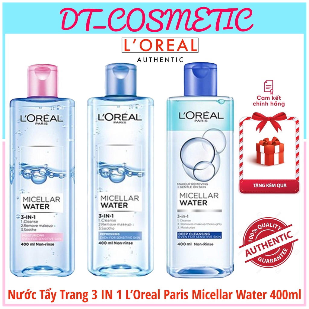 Nước tẩy trang Loreal - L'Oreal Paris 3-in-1 Micellar Water 400ml