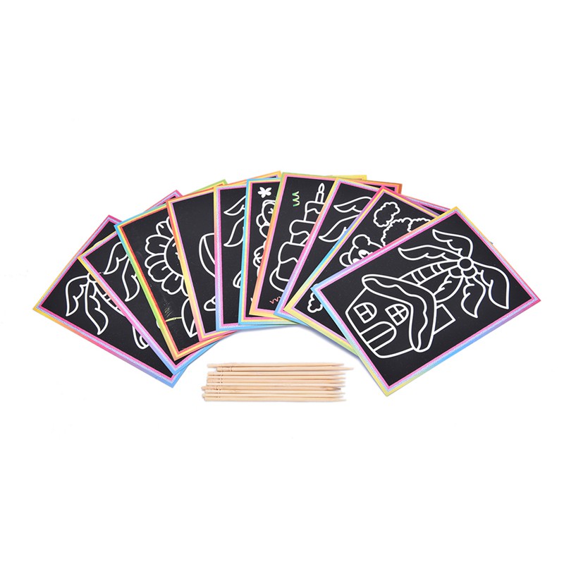 Bộ 10 Tranh Cạo Size Nhỏ 9x12cm Cho Bé [random style]