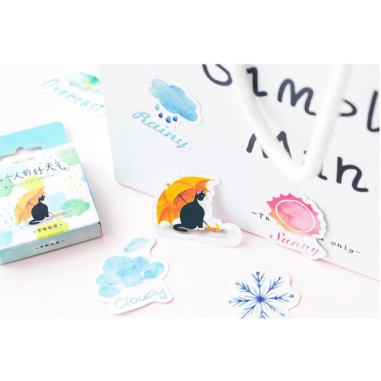 Bộ 45 Sticker Hàn Quốc hình Bầu Trời dán trang trí E22