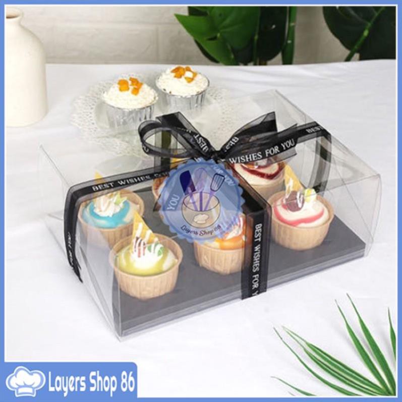 [Layersshop86] Hộp mica cupcake 4-6 bánh (không kèm ruy băng)