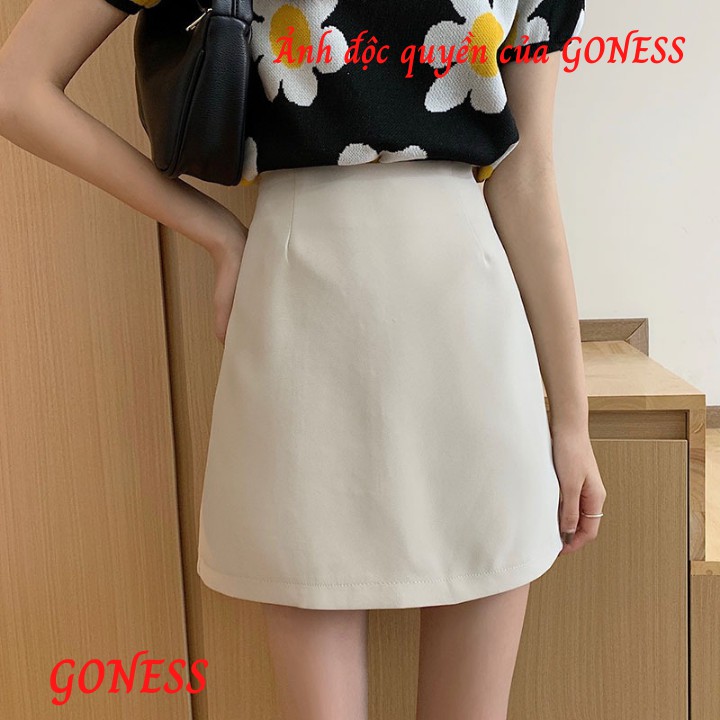 Chân váy chữ a Goness cạp cao màu trắng thời trang 441 | BigBuy360 - bigbuy360.vn