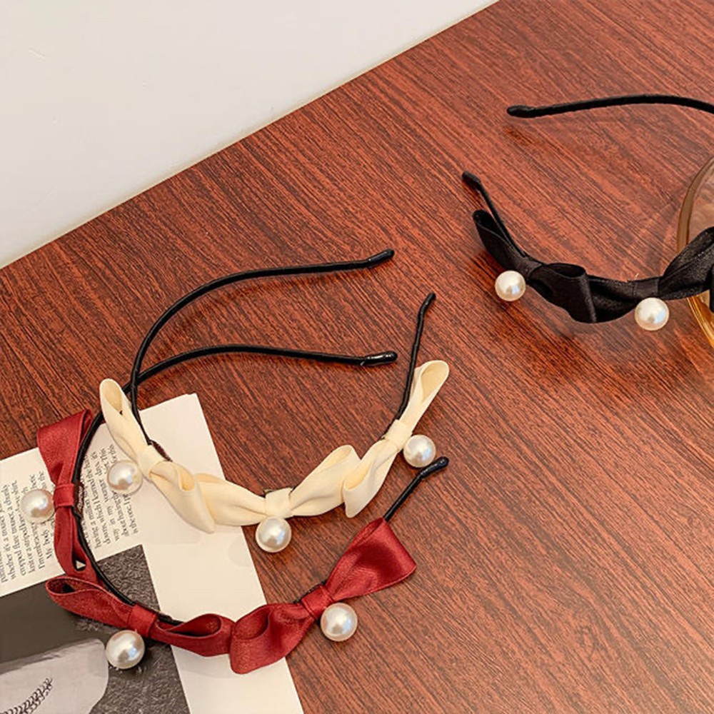 Băng Đô Nơ Đính Hạt Ngọc Trai Giả Thời Trang Cho Nữ