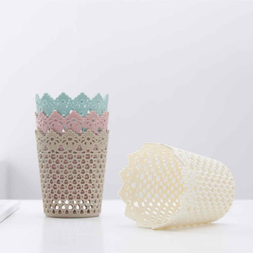 Lọ cắm bút Nhựa Giả mây Pison nhiều màu, khay đựng đồ đa năng cho góc làm việc gọn gàng - 1 cái