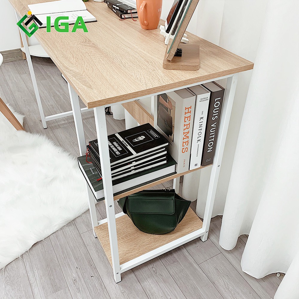 Bàn làm việc kèm kệ sách hiện đại, Bàn làm việc có kệ để máy tính tiện lợi Crop-GM10