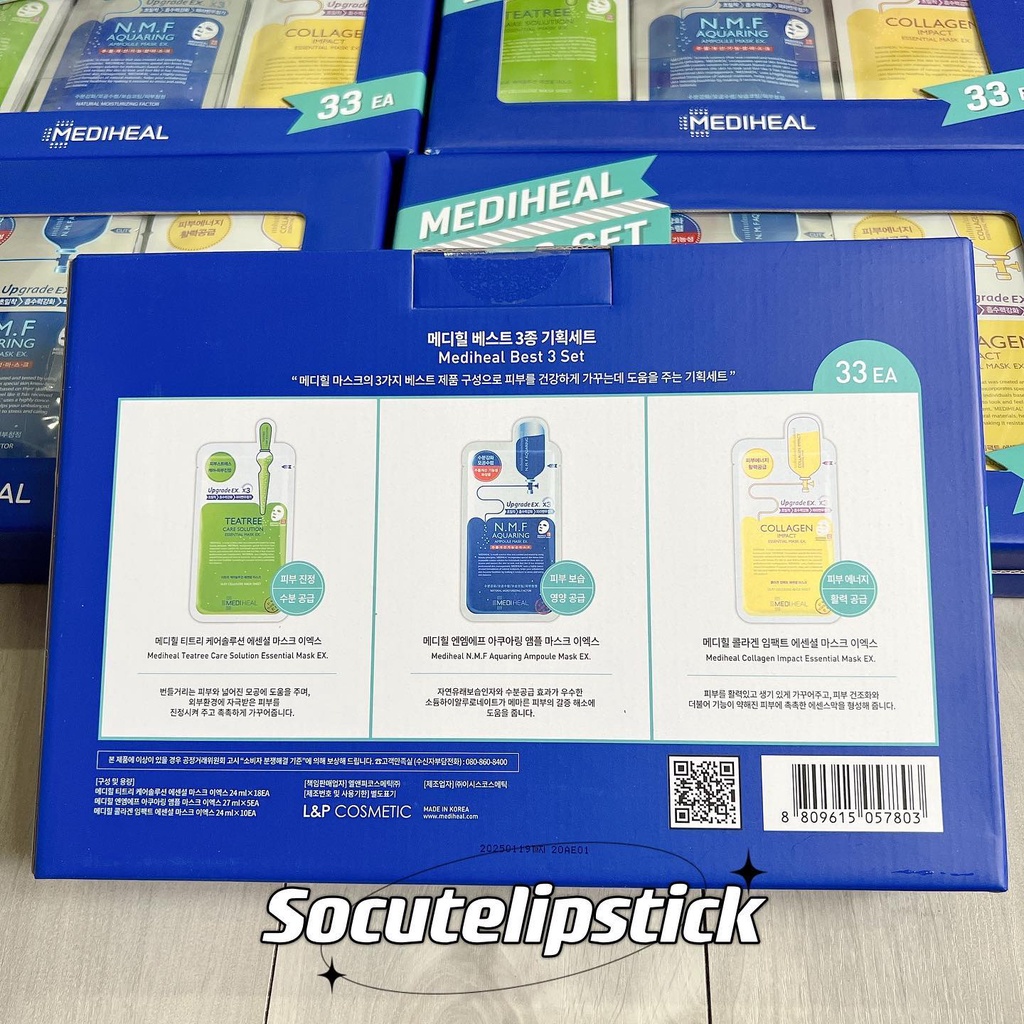 Set 33 gói Mặt nạ dưỡng da Mediheal Best 3 Set