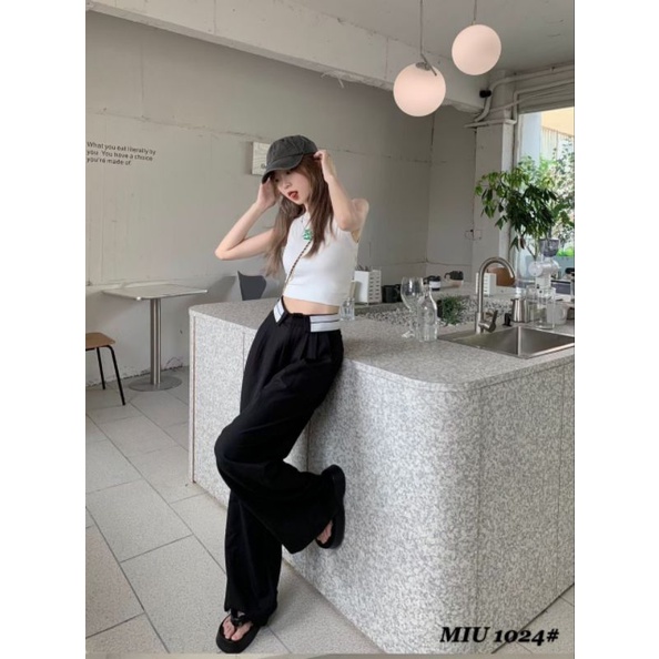 Quần vải ống suông cạp viền hàng QCL1