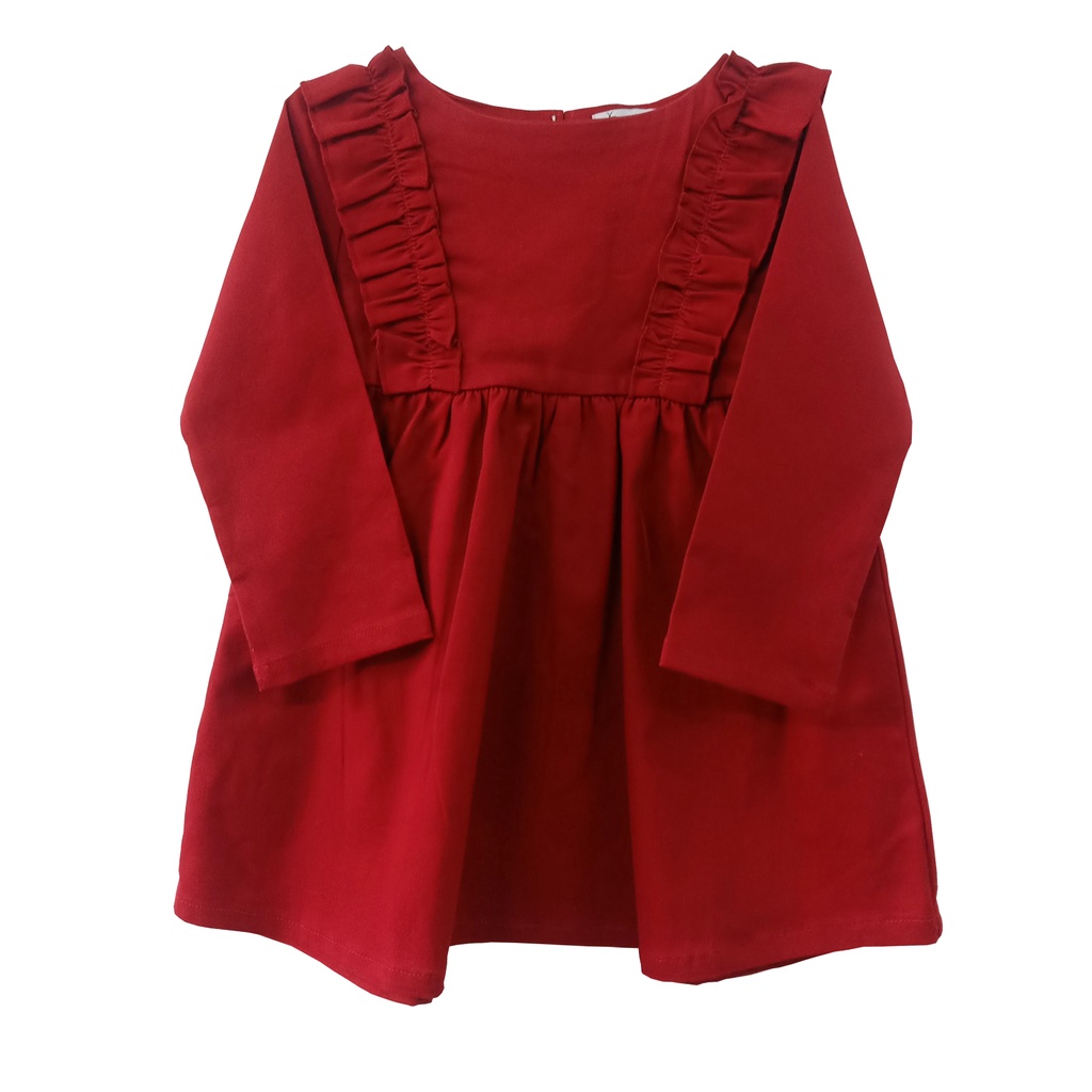 Đầm Kaki Phối Bèo Trẻ Em