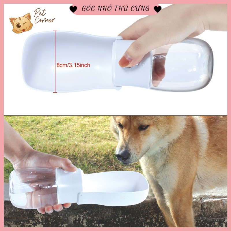 [Siêu gọn nhẹ] Bình nước cầm tay cho thú cưng 550ml (Bình nước di động mang đi du lịch cho chó mèo)