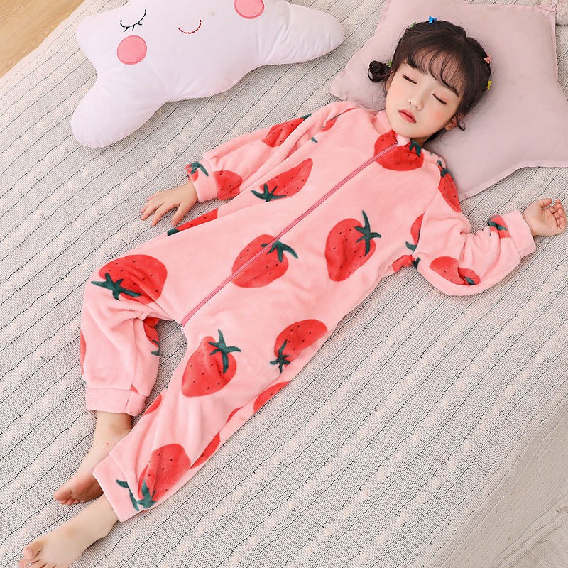 Túi Ngủ Vải Flannel Lông Cừu San Hô Không Đường May Thiết Kế Xinh Xắn Cho Bé