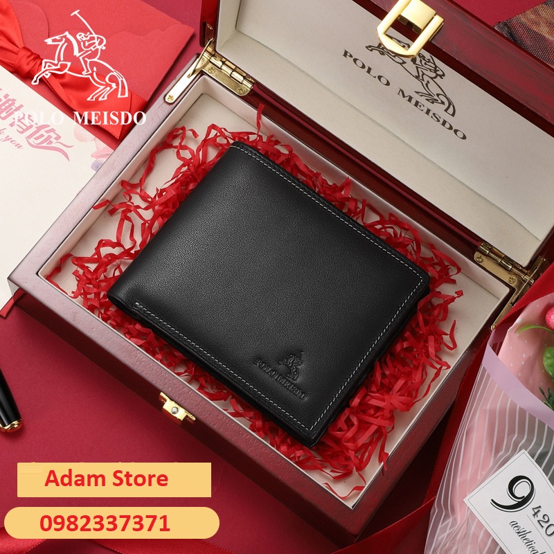 Ví Da Bò Nam Cao Cấp Hàng Hiệu POLO MEISDO Sang Trọng ( Da Bò Thật 100%)Phù Hợp Làm Quà Biếu Tặng Sinh Nhật