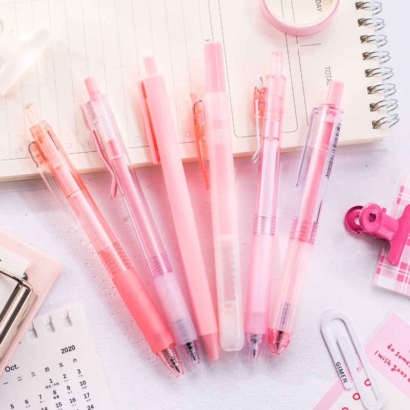 Set 6 Bút Mực Gel Ngòi 0.5mm Mực Đen Kiểu Dáng Dễ Thương