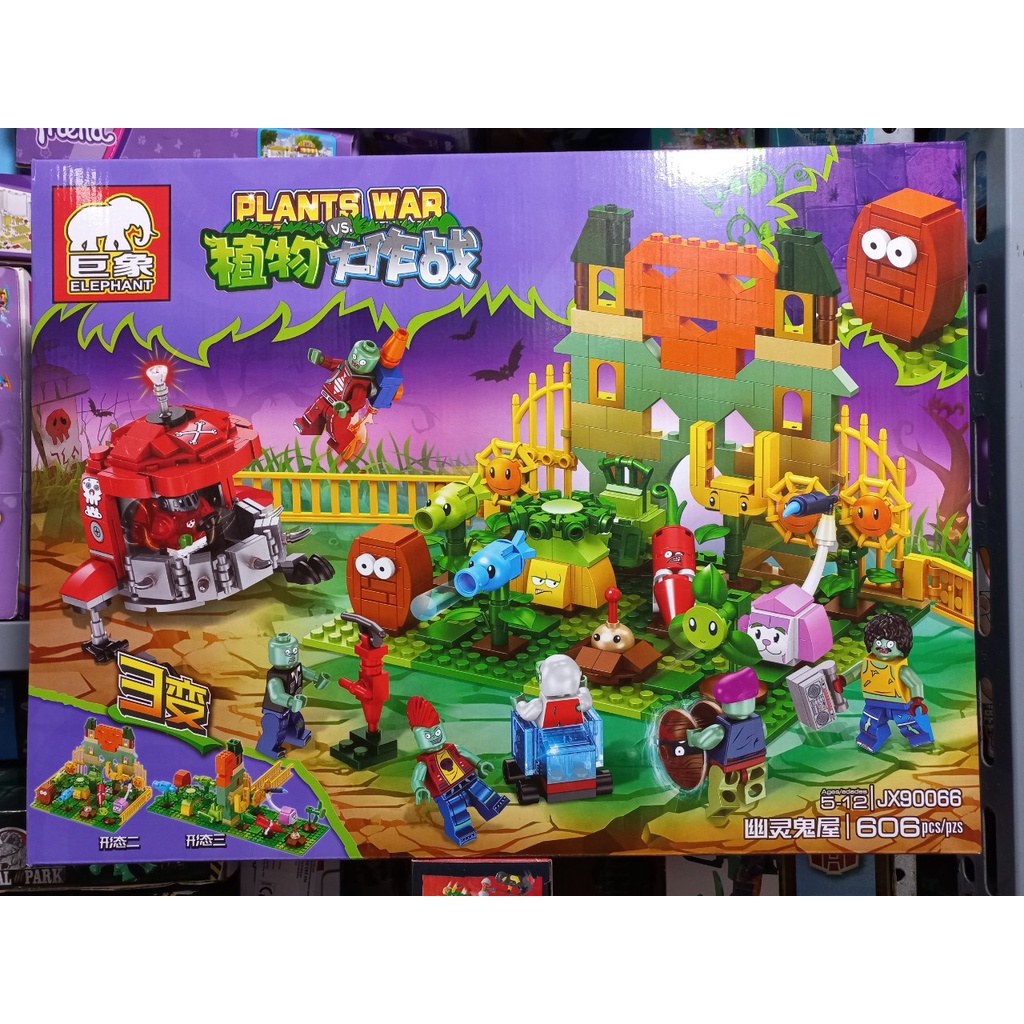 Lắp ráp xếp hình not Lego Plants vs Zombies hoa quả nổi giận jx90066 : trận chiến boss trùm cuối 606 mảnh