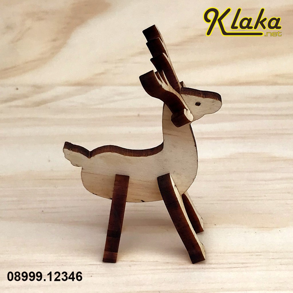 Mô Hình Gỗ 3D Con Tuần Lộc Cho Bé - Klaka.net