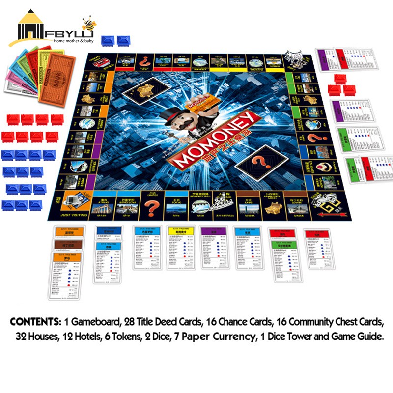 Bộ Trò Chơi Board Game Fbyuj- Monopoly Cho Trẻ Em