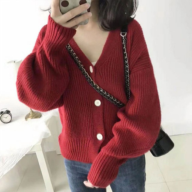 (Sẵn) Áo Khoác Cardigan Len Phong Cách Hàn Quốc 2020 - video + ảnh thật