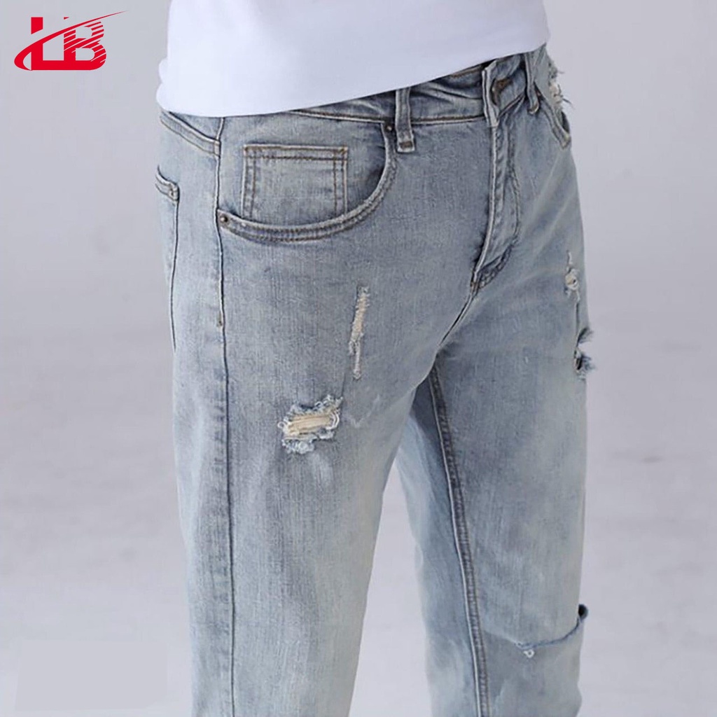 Quần Dài Jean Nam Lb , Co Giãn, Màu Đen Trơn Phối Dây Viền Như Hình, Size 28-34, Dnsh2080