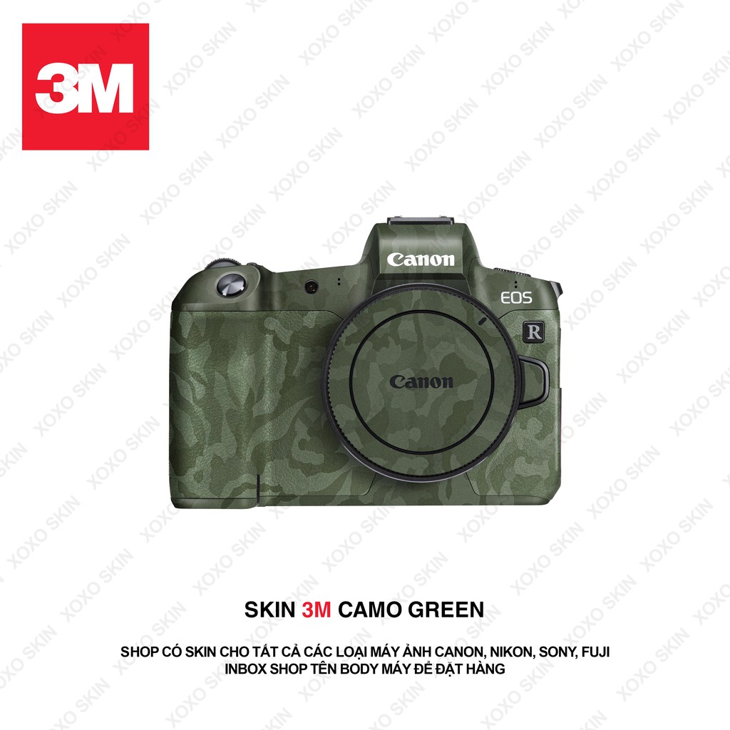 Miếng Dán Skin Máy Ảnh 3M Mẫu Camo Green Có Mẫu Skin Cho Sony, Canon, Nikon, Fuji