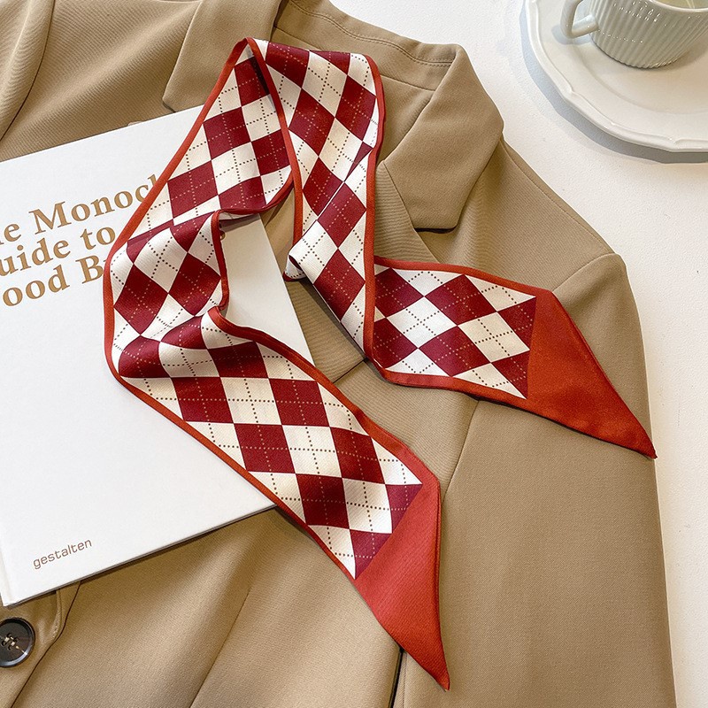 Bộ 5 Khăn Quàng Cổ / Băng Đô Cài Tóc Bằng Lụa Thắt Nơ Ruy Băng Nhỏ Xinh Đa Năng