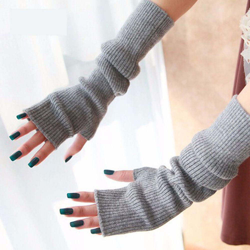 Găng Tay Hở Ngón Bằng Len Pha Cashmere Hỗn Hợp Ấm Áp Dành Cho Nữ
