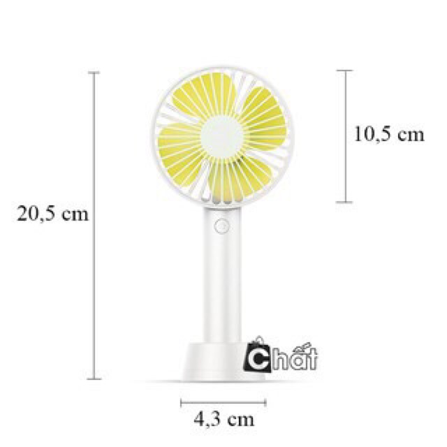 Quạt Tích Điện Cầm Tay Mini 3 Chế Độ__Pin Dung Lượng 1200mAp.