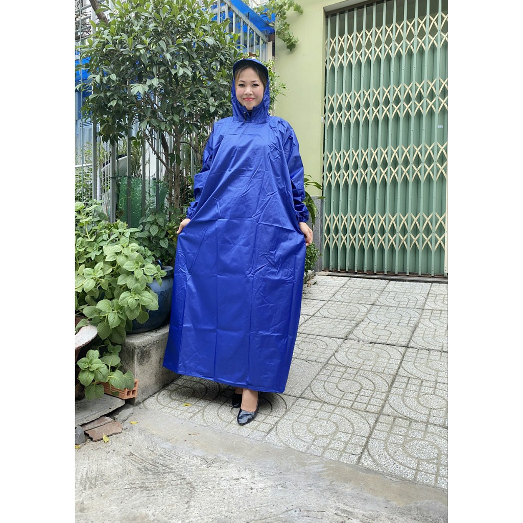Áo mưa bít trùm vải da cá loại dài vải đẹp