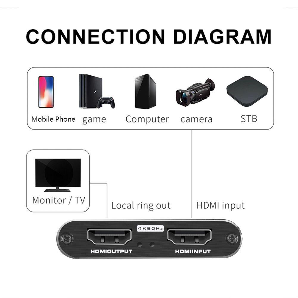 BEBETTERM Thẻ Ghi Video HDMI 1080P 60fps 4K Bằng Hợp Kim Nhôm Chuyên Dụng