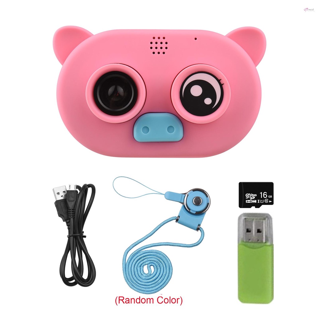 Máy quay phim kỹ thuật số 1080P với vỏ silicon mềm màn hình lớn 2 inch kèm dây đeo thẻ TF cho bé
 | BigBuy360 - bigbuy360.vn