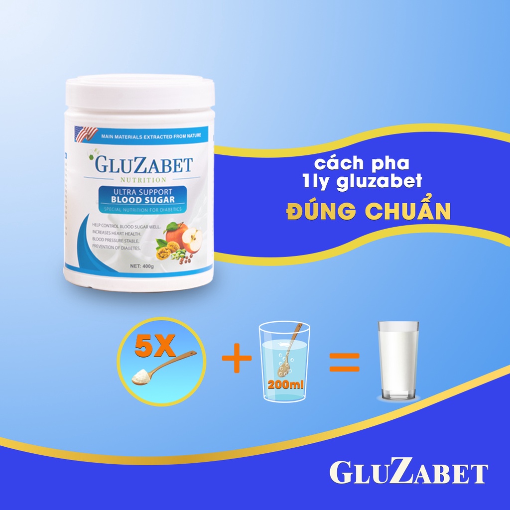 Sữa hạt dinh dưỡng cho người tiểu đường Gluzabet - 1 thùng Gluzabet 36 hộp (400g)