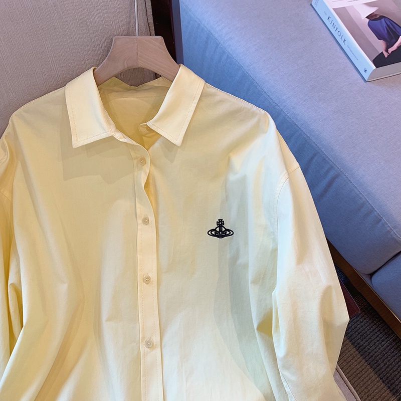 Áo sơ mi nữ ZHELIHANGFEI tay dài form rộng họa tiết thêu hợp thời trang