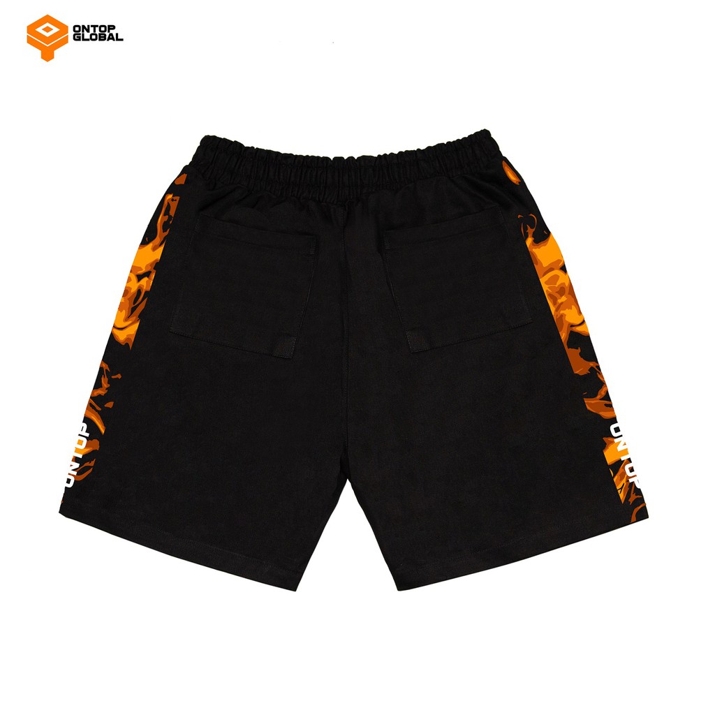 [Mã SKAMA06 giảm 8% TỐI ĐA 50K đơn250K] Quần short nam kaki lưng thun màu đen ONTOP - Fire Track | BigBuy360 - bigbuy360.vn