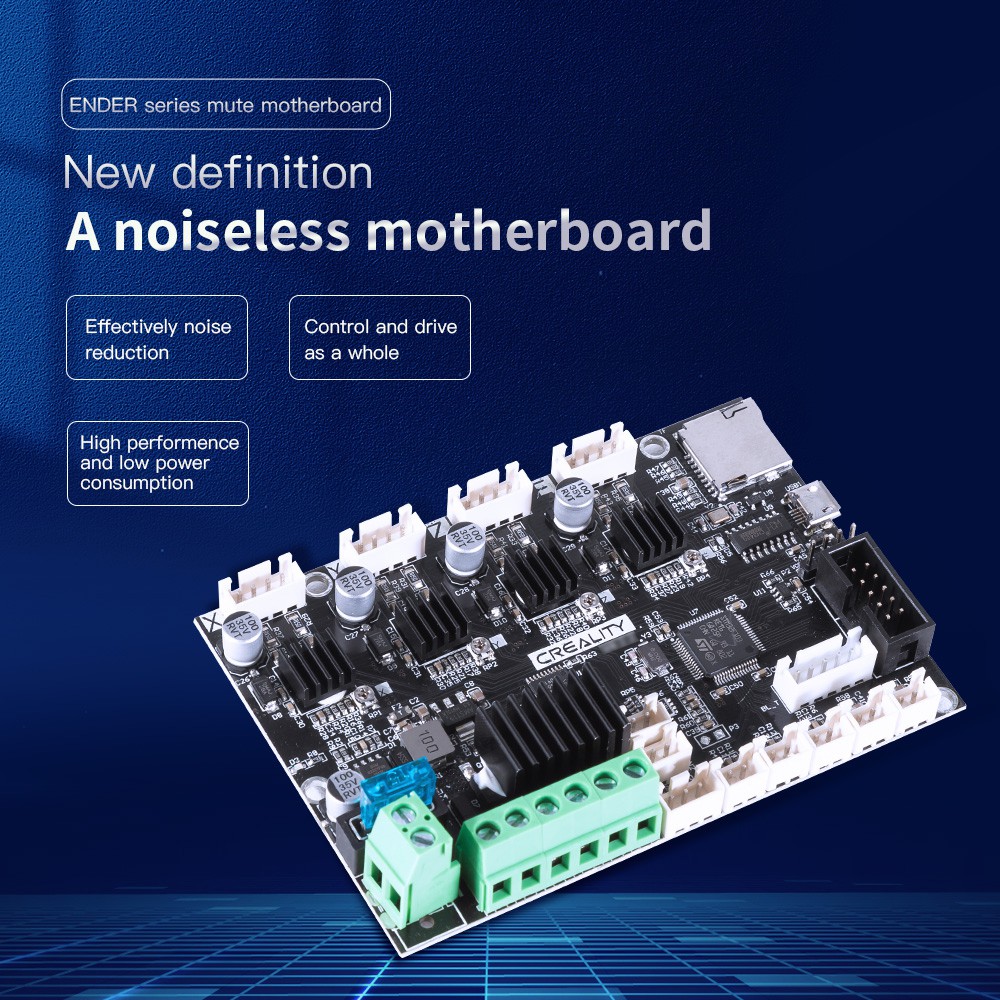 Board máy in 3d không ồn Motherboard Creality Noiseless V4.2.7 cho Series Ender 3 và Ender 5