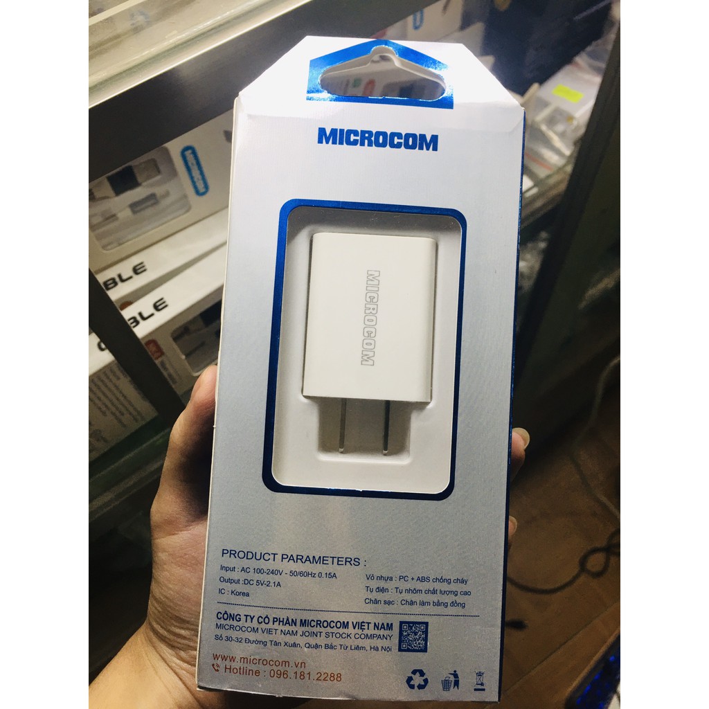 Củ sạc MICROCOM - Sạc thông minh SMART CHARGER 2.1A