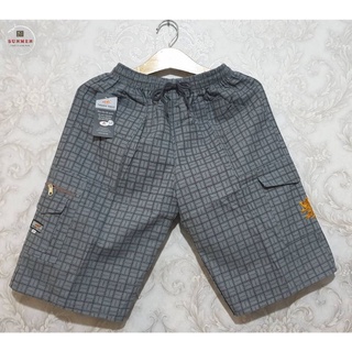 Quần short kaki lửng soc caro dây kéo túi.