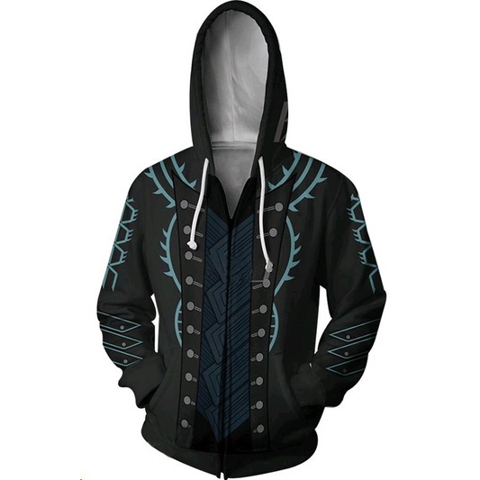 Áo Khoác Hoodie In 3D Có Khóa Kéo In Hình Devil May Cry
