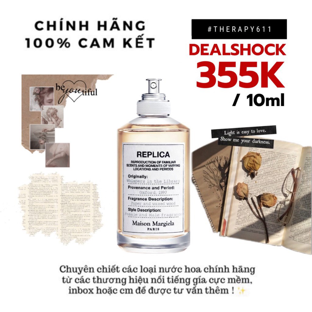 [𝗦𝗔𝗟𝗘]..::✨Mẫu thử nước hoa replica whisper in library (5ml/10ml/20ml)✨::..
