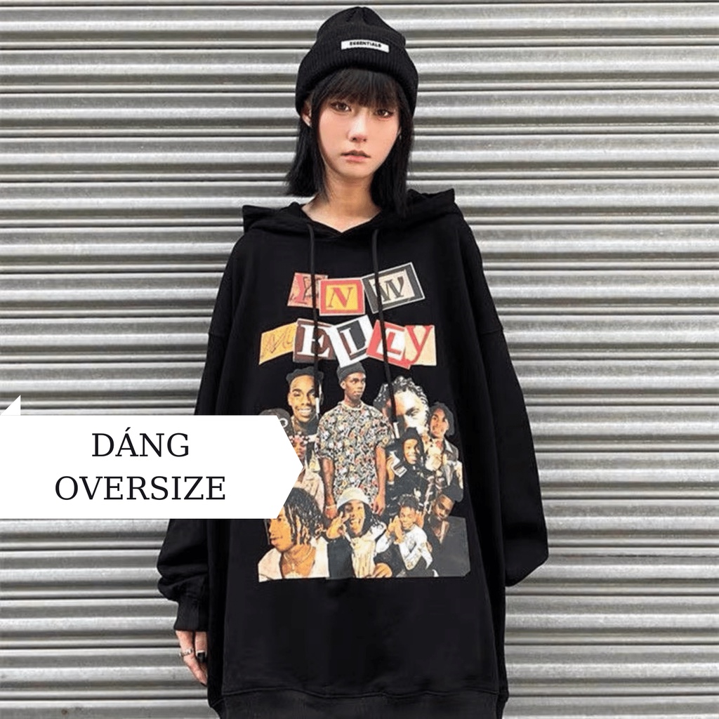 Áo hoodie nữ form rộng Min Room, áo nỉ unisex mũ hai lớp dày dặn MELLY AHML | BigBuy360 - bigbuy360.vn