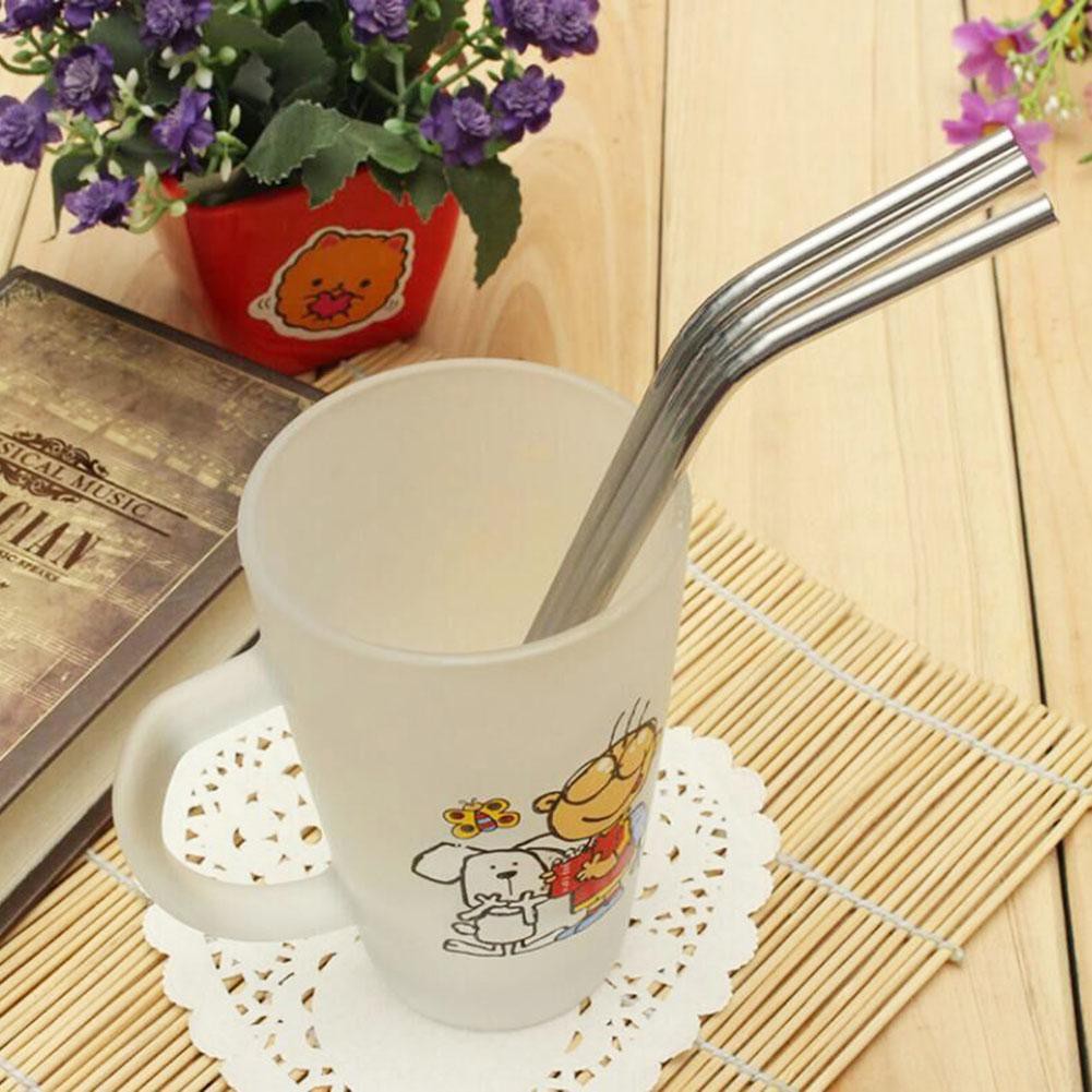 Set 8 ống hút bằng thép không gỉ kèm 2 cọ rửa