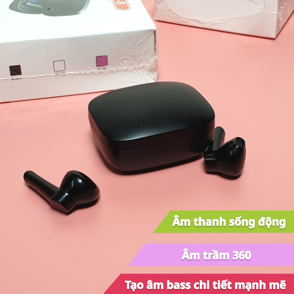 Tai nghe Bluetooth - tai nghe không dây LB8 | Cảm ứng,chống nước- chống ồn chủ động - 4 tiếng nghe gọi