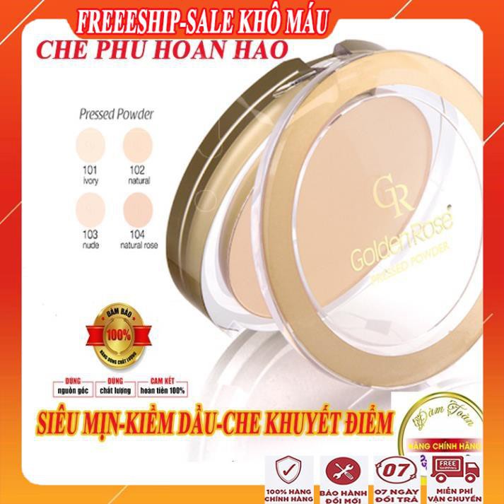 [FreeShip - MUA 1 TẶNG 1] Phấn phủ kiềm dầu cao cấp, che khuyết điểm siêu mịn/Phấn phủ pressed powder golden rose