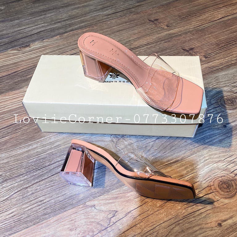 DÉP CAO GÓT LOVIIECORNER - GUỐC NỮ QUAI TRONG 5CM ĐẾ VUÔNG 5 PHÂN D200844