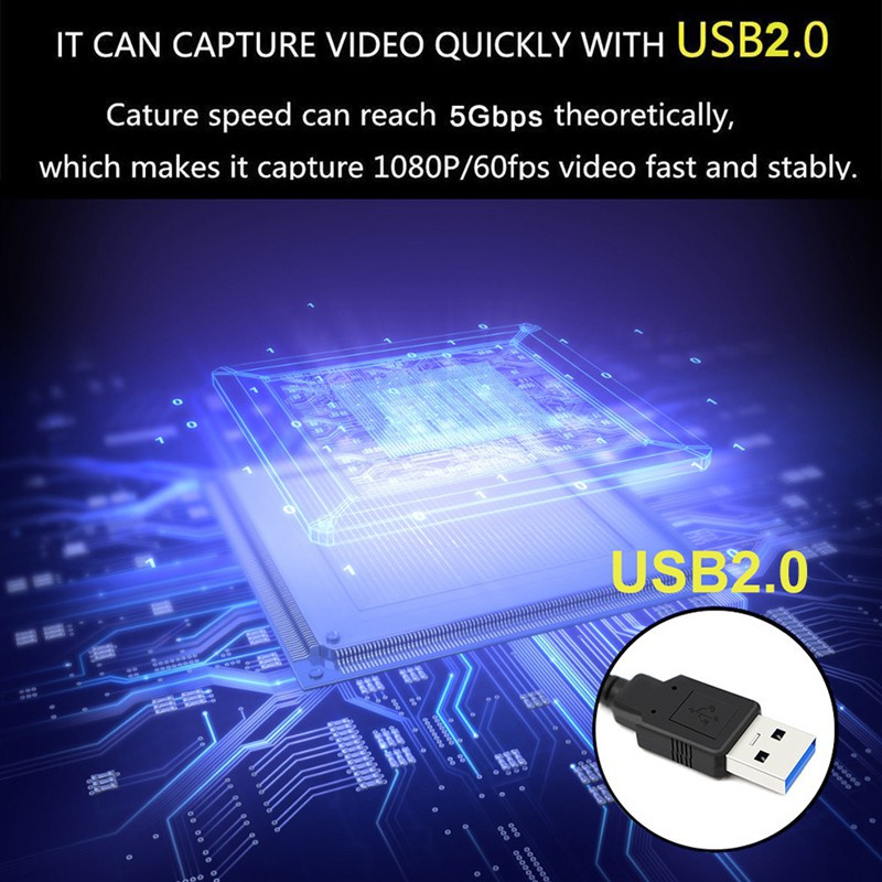 USB 2.0 HDMI Game Capture Card 1080P Wideo for Live Broadcasts Video