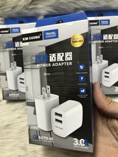 Cóc Sạc IPhone/ Ipad/ Samsung/ TAB ( 2 Cổng USB SẠC NHANH )